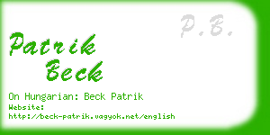 patrik beck business card